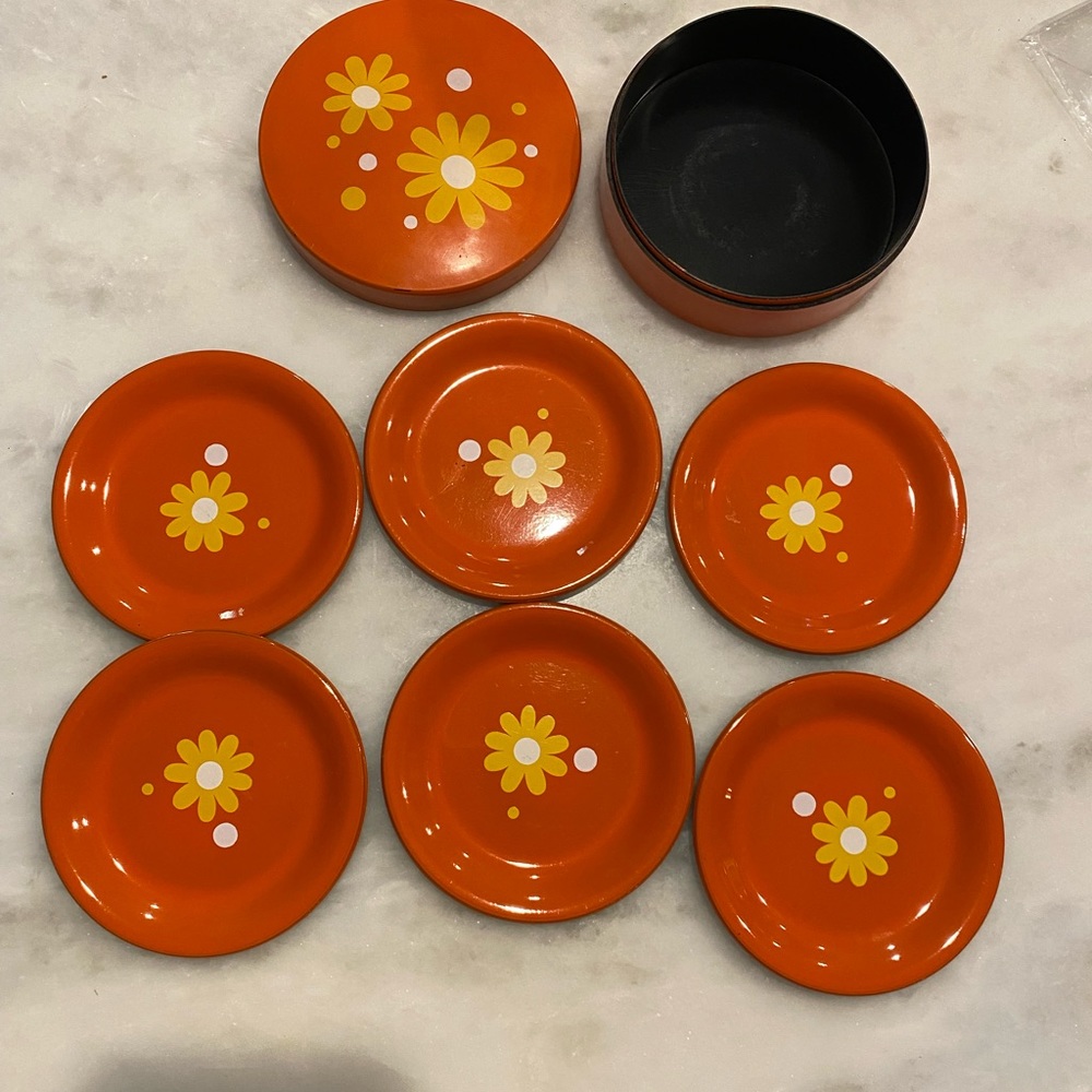 Vintage Takahashi Flower Power Coaster Set